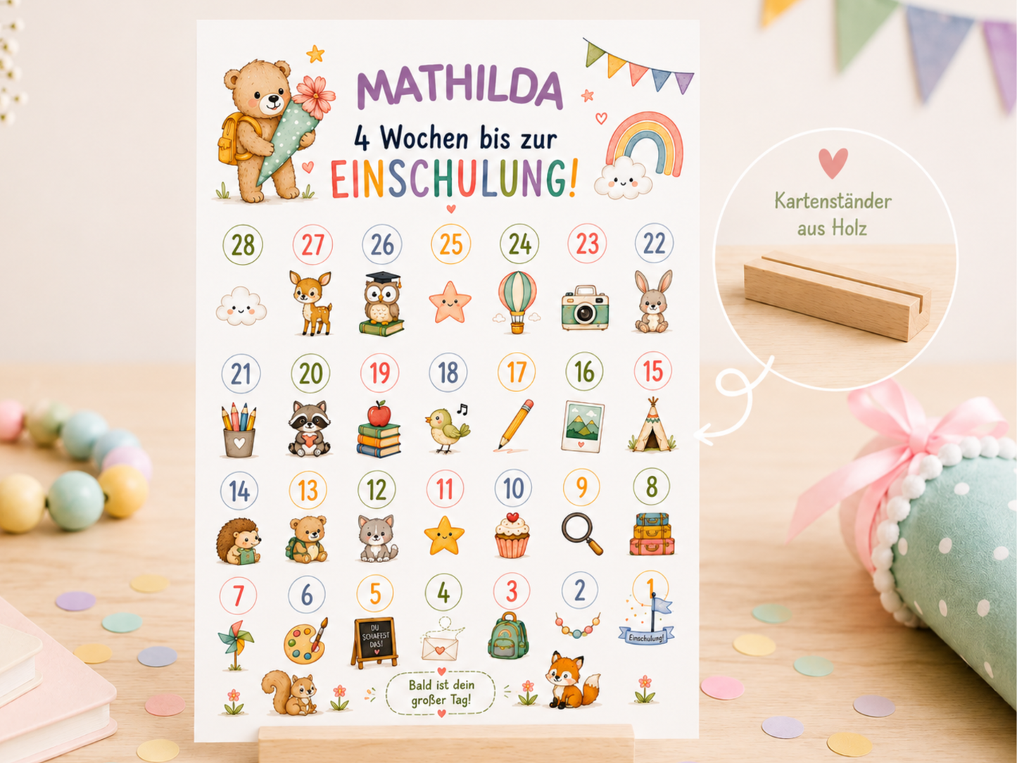 Personalisierter Countdown zur Einschulung 2026