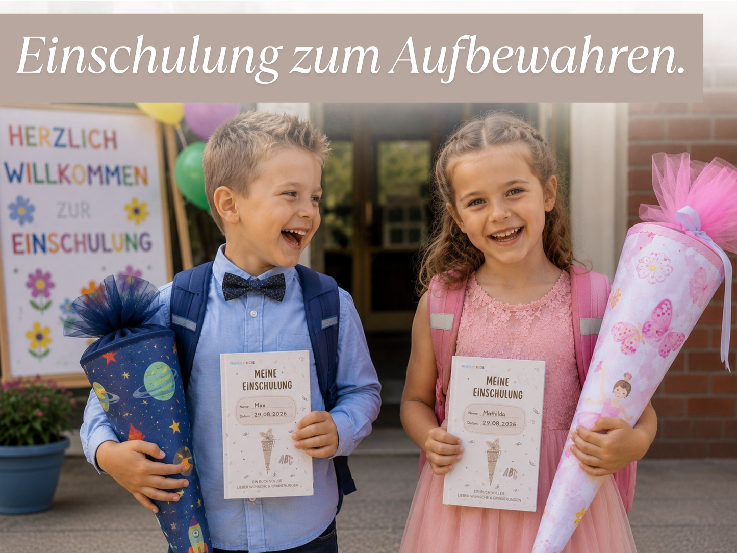 Einschulungs-Gästebuch mit Stift – Wünsche & Erinnerungen zum Schulstart