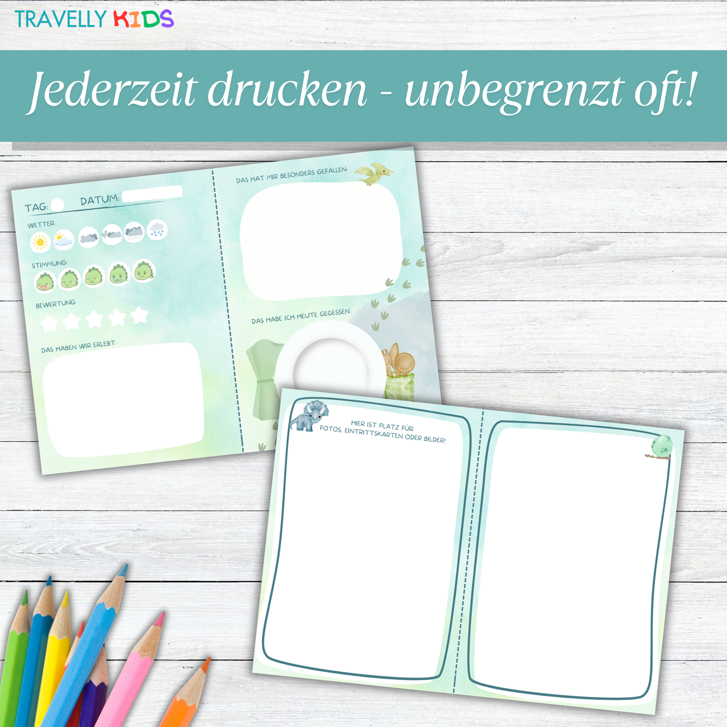 Dino Reisetagebuch für Kinder (PDF Download)