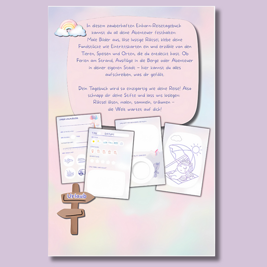 Mein Reisetagebuch - Einhorn Edition