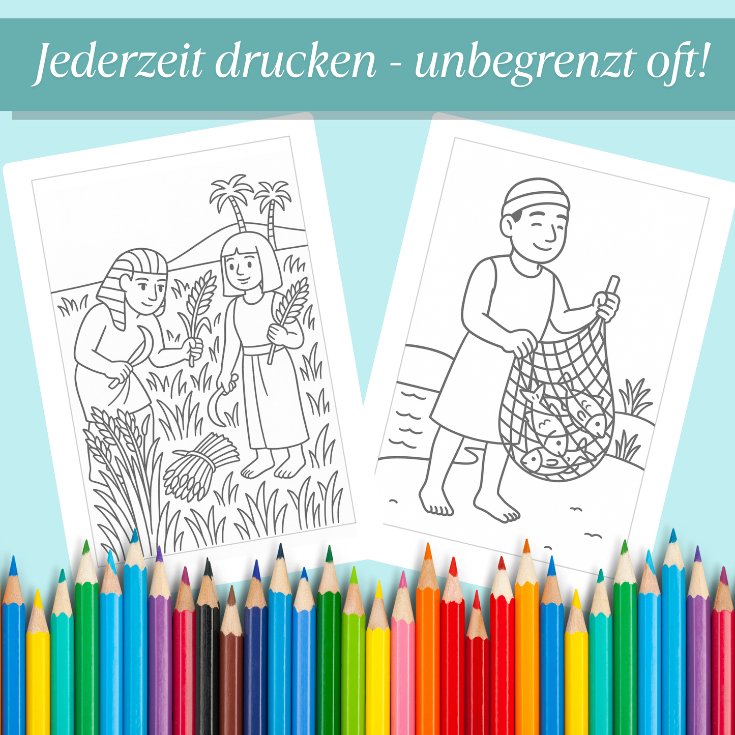 Ägypten Ausmalbilder für Kinder (PDF Download)