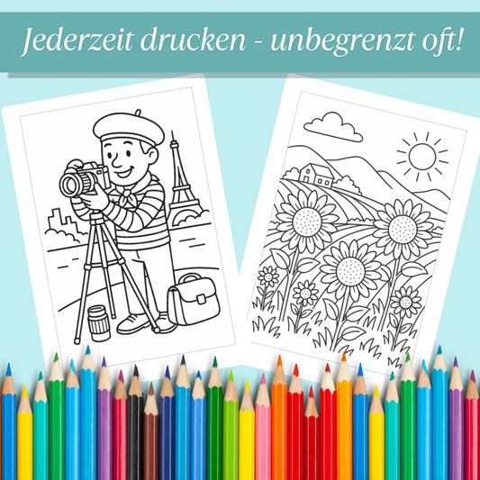 Frankreich Ausmalbilder für Kinder (PDF Download)