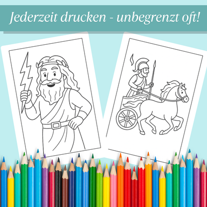 Griechenland Ausmalbilder für Kinder (PDF Download)