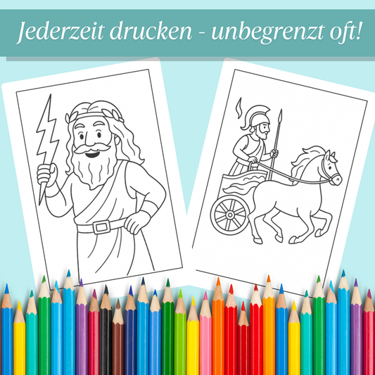 Griechenland Ausmalbilder für Kinder (PDF Download)