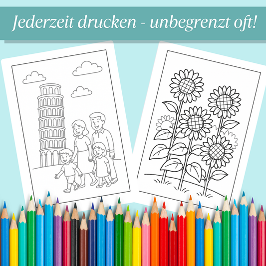 Italien Ausmalbilder für Kinder (PDF Download)