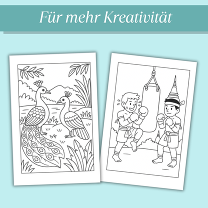 Thailand Ausmalbilder für Kinder (PDF Download)