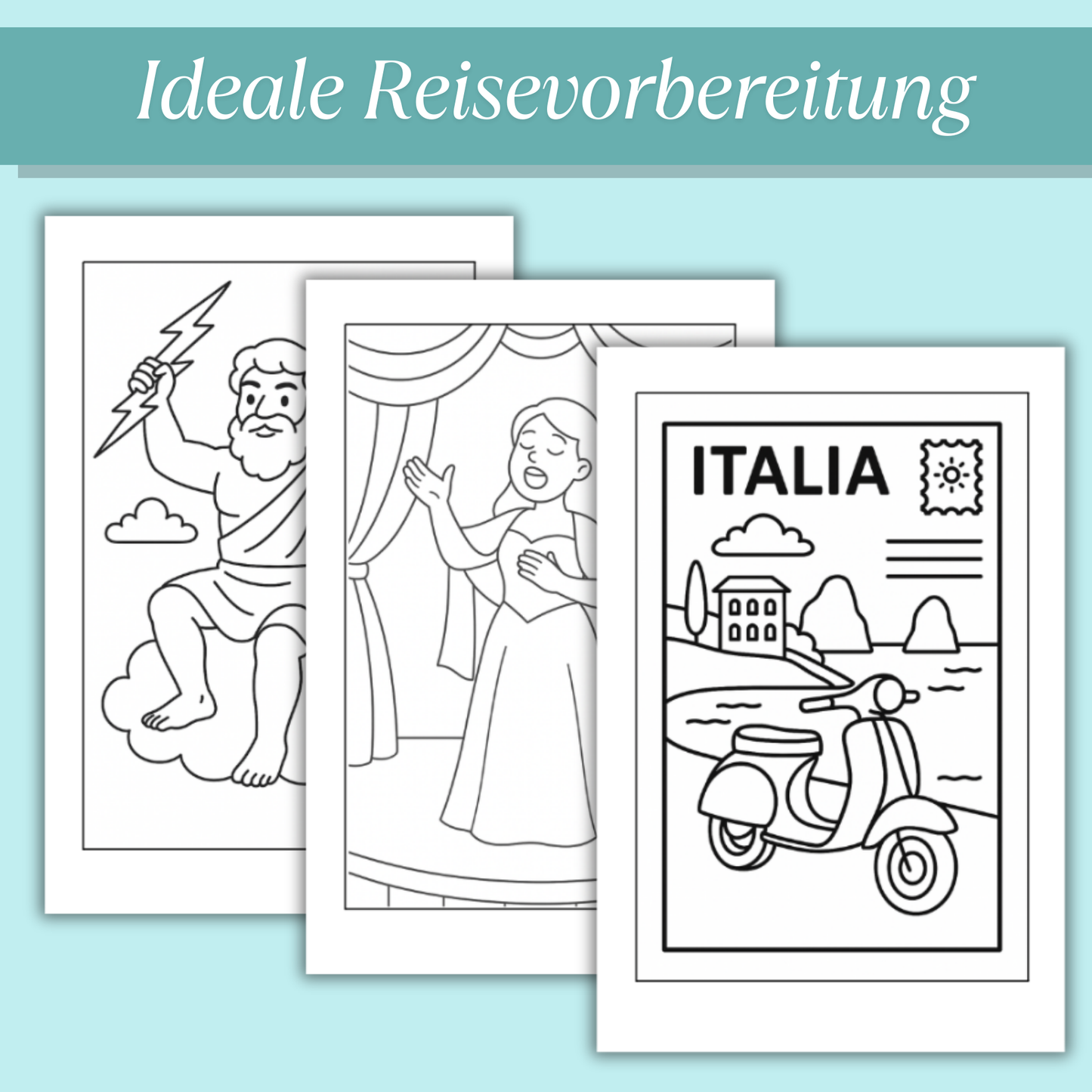 Italien Ausmalbilder für Kinder (PDF Download)