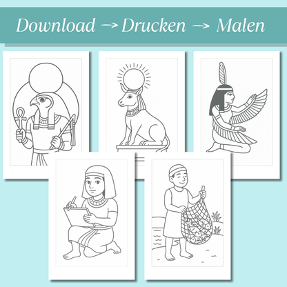Ägypten Ausmalbilder für Kinder (PDF Download)