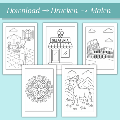Italien Ausmalbilder für Kinder (PDF Download)
