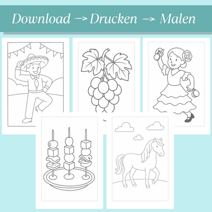Spanien Ausmalbilder für Kinder (PDF Download)