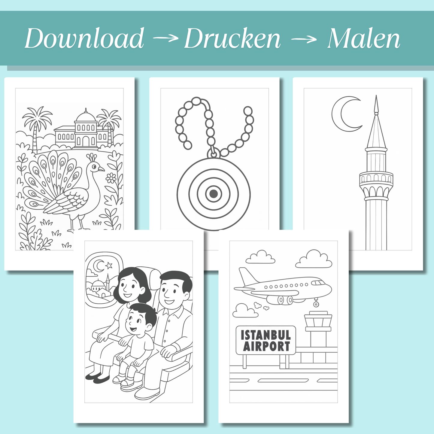 Türkei Ausmalbilder für Kinder (PDF Download)