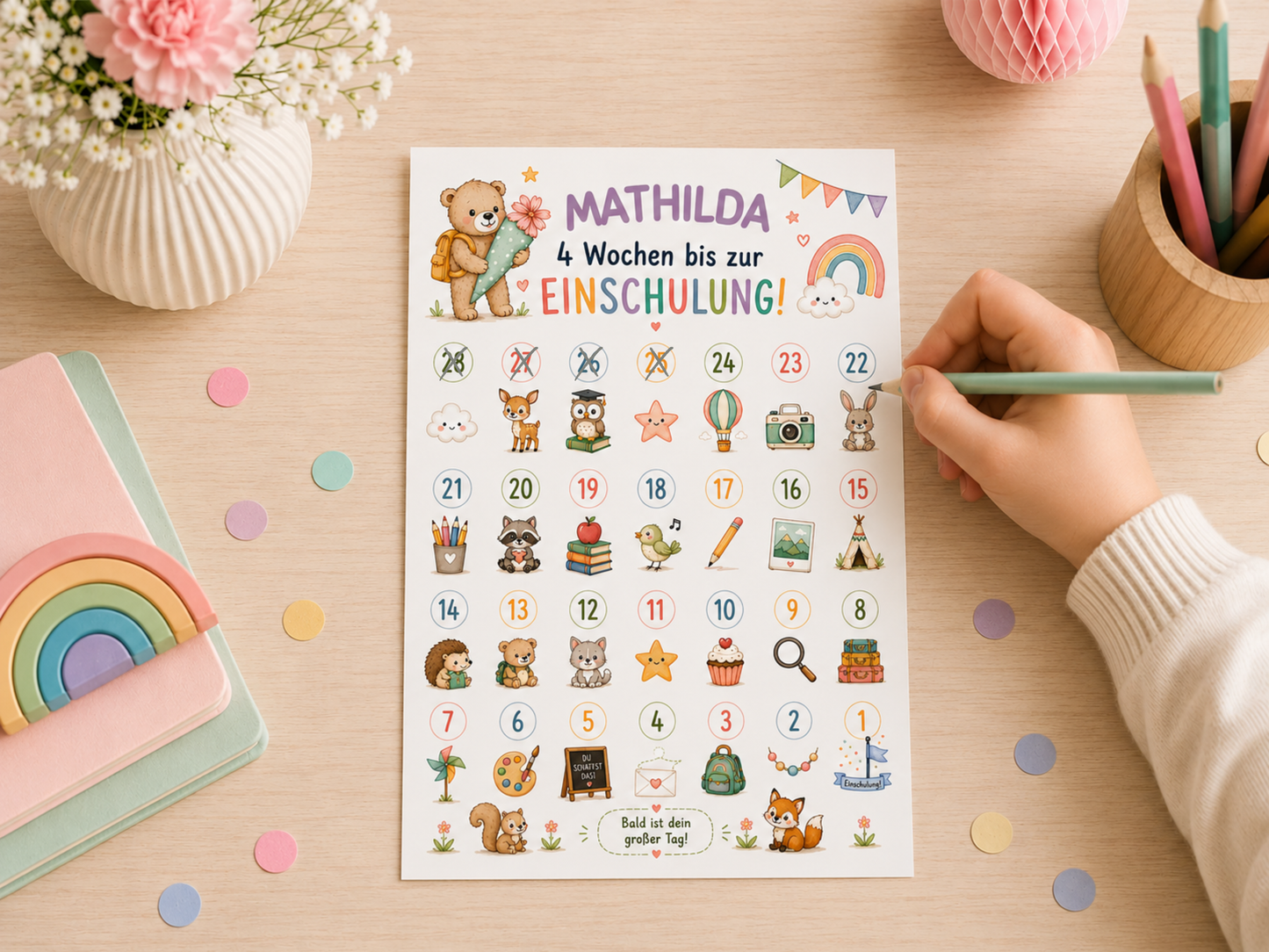 Personalisierter Countdown zur Einschulung 2026