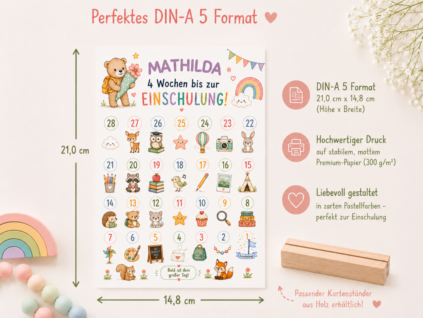 Personalisierter Countdown zur Einschulung 2026