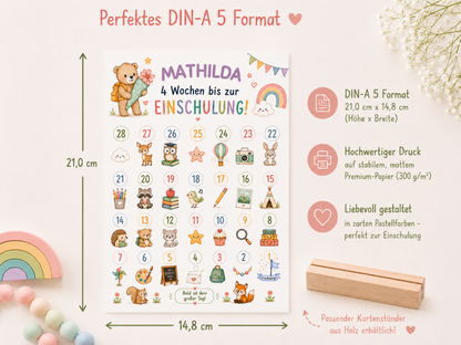 Personalisierter Countdown zur Einschulung 2026