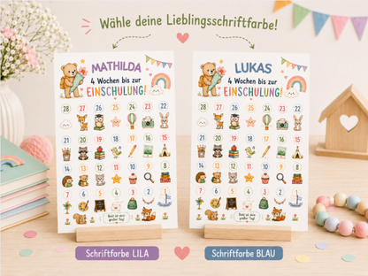 Personalisierter Countdown zur Einschulung 2026