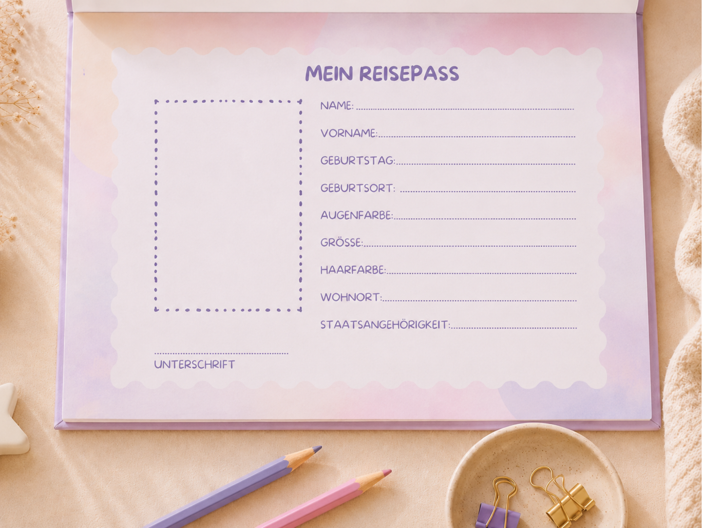 Reisetagebuch für Kinder - 2 Wochen - Einhorn Edition
