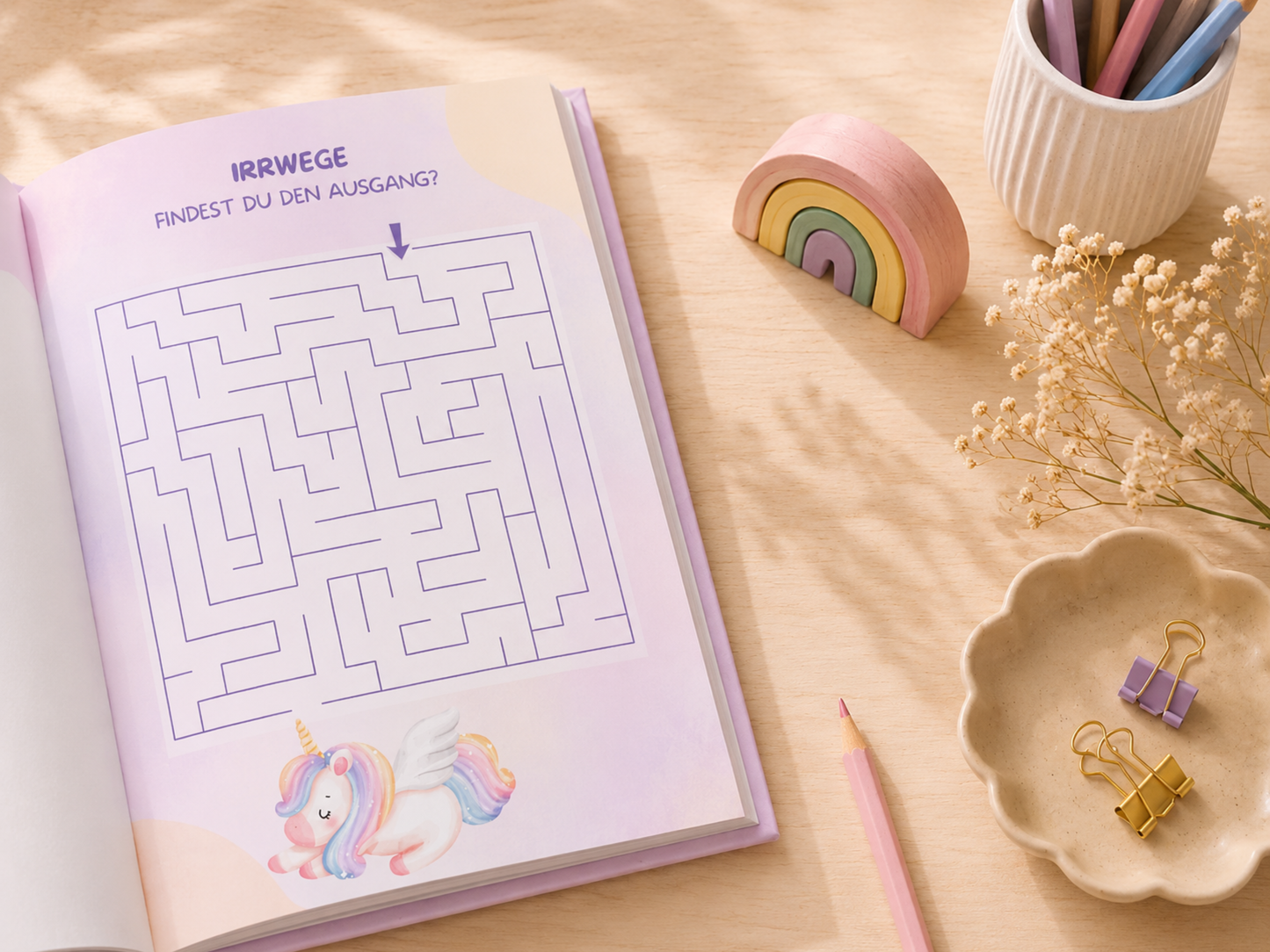 Reisetagebuch für Kinder - 2 Wochen - Einhorn Edition