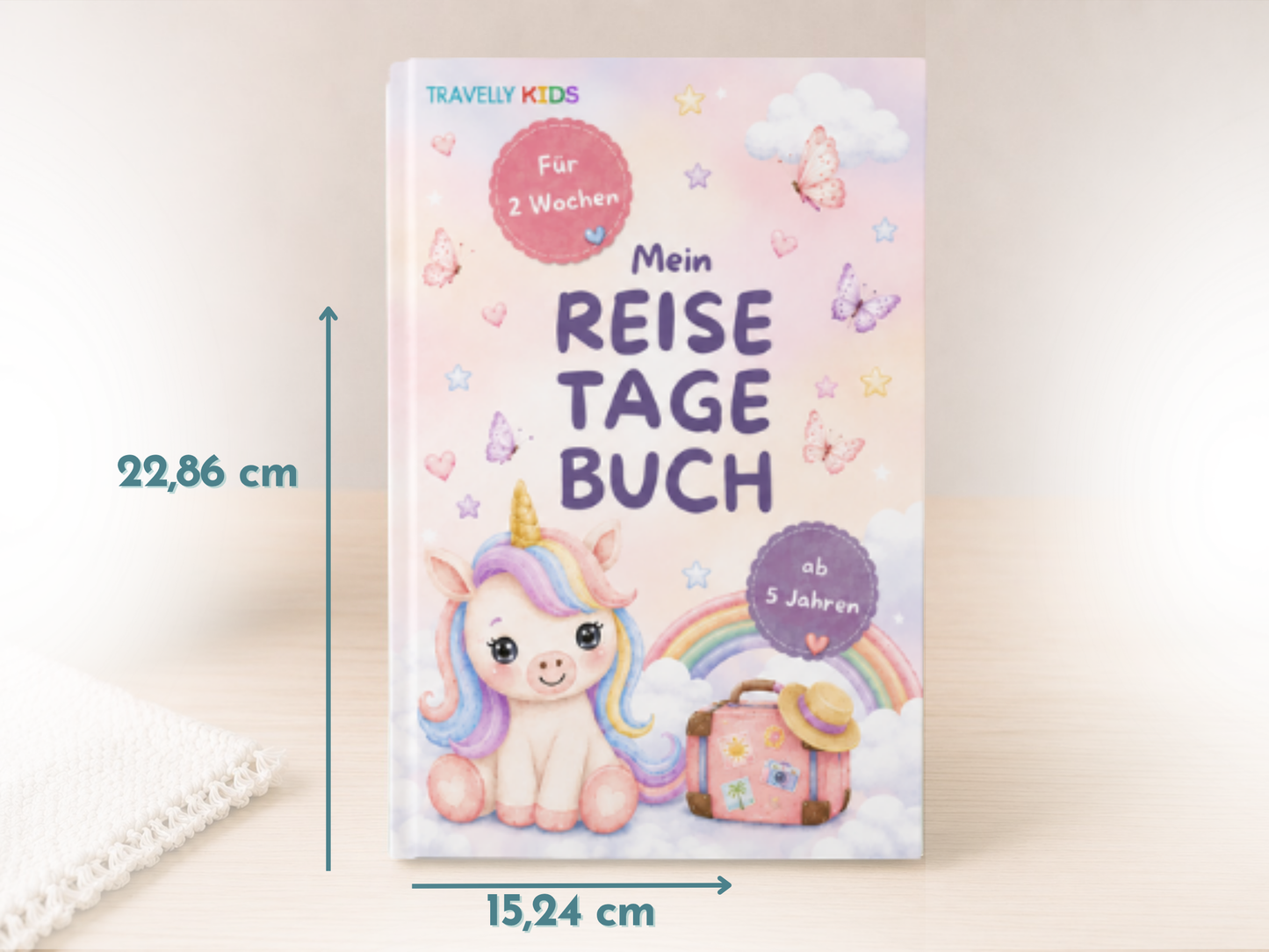 Reisetagebuch für Kinder - 2 Wochen - Einhorn Edition