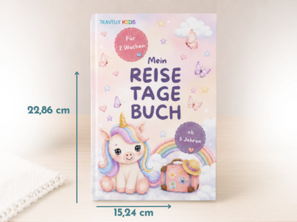 Reisetagebuch für Kinder - 2 Wochen - Einhorn Edition