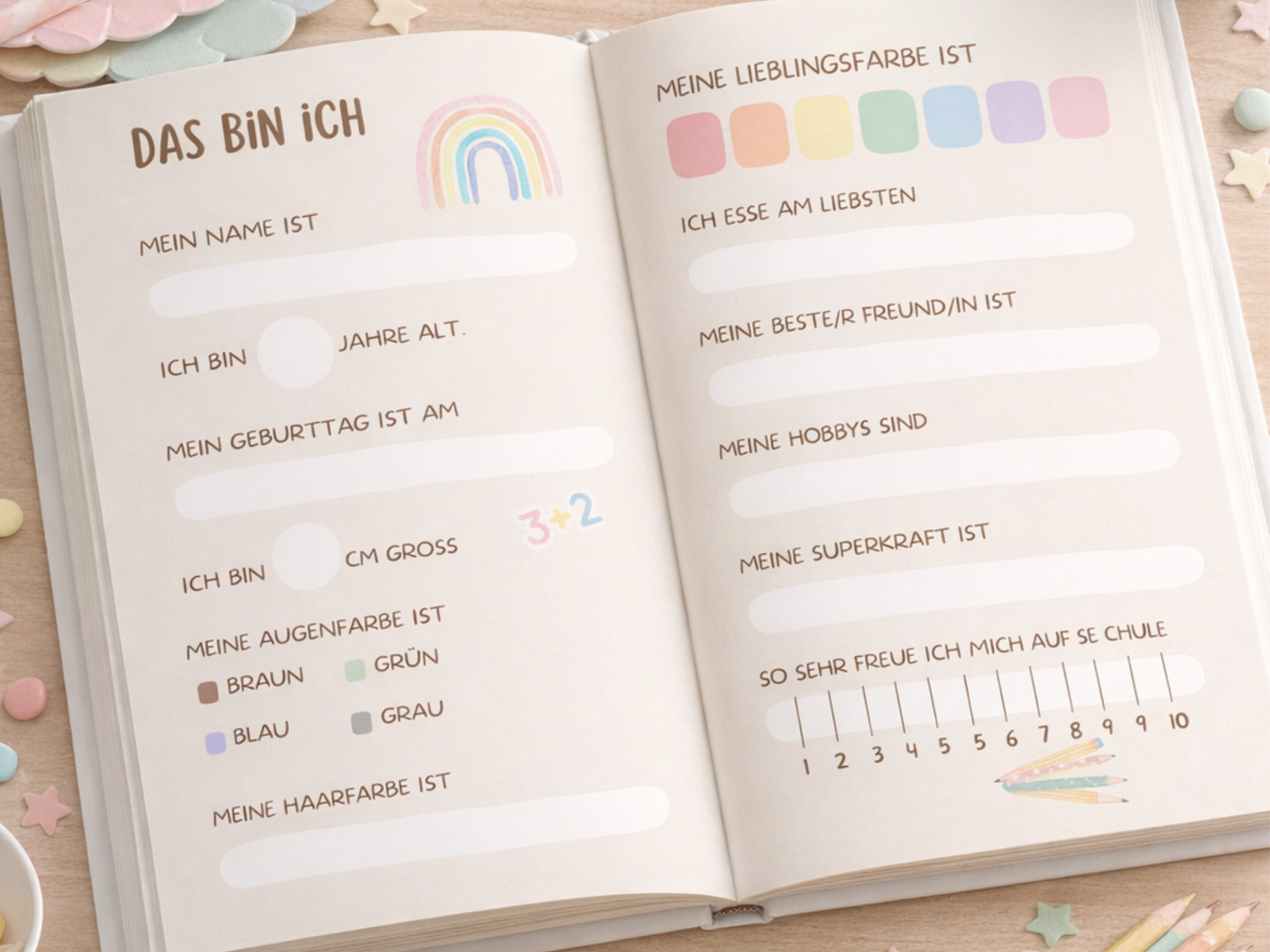 Einschulungs-Gästebuch mit Stift – Wünsche & Erinnerungen zum Schulstart