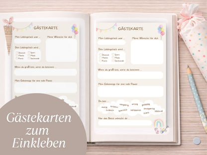 Einschulungs-Gästebuch mit Stift – Wünsche & Erinnerungen zum Schulstart