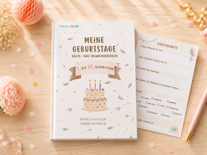 Gästebuch & Erinnerungsbuch – 10 Geburtstage, Beige