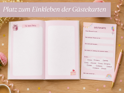 Gästebuch & Erinnerungsbuch – 10 Geburtstage, Rosa