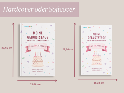 Gästebuch & Erinnerungsbuch – 10 Geburtstage, Rosa