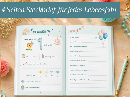 Gästebuch & Erinnerungsbuch – 10 Geburtstage, Türkis