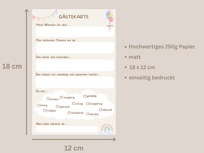 Geburtstag Gästekarten