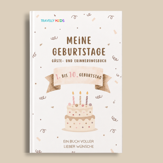 Gästebuch & Erinnerungsbuch – 10 Geburtstage, Beige