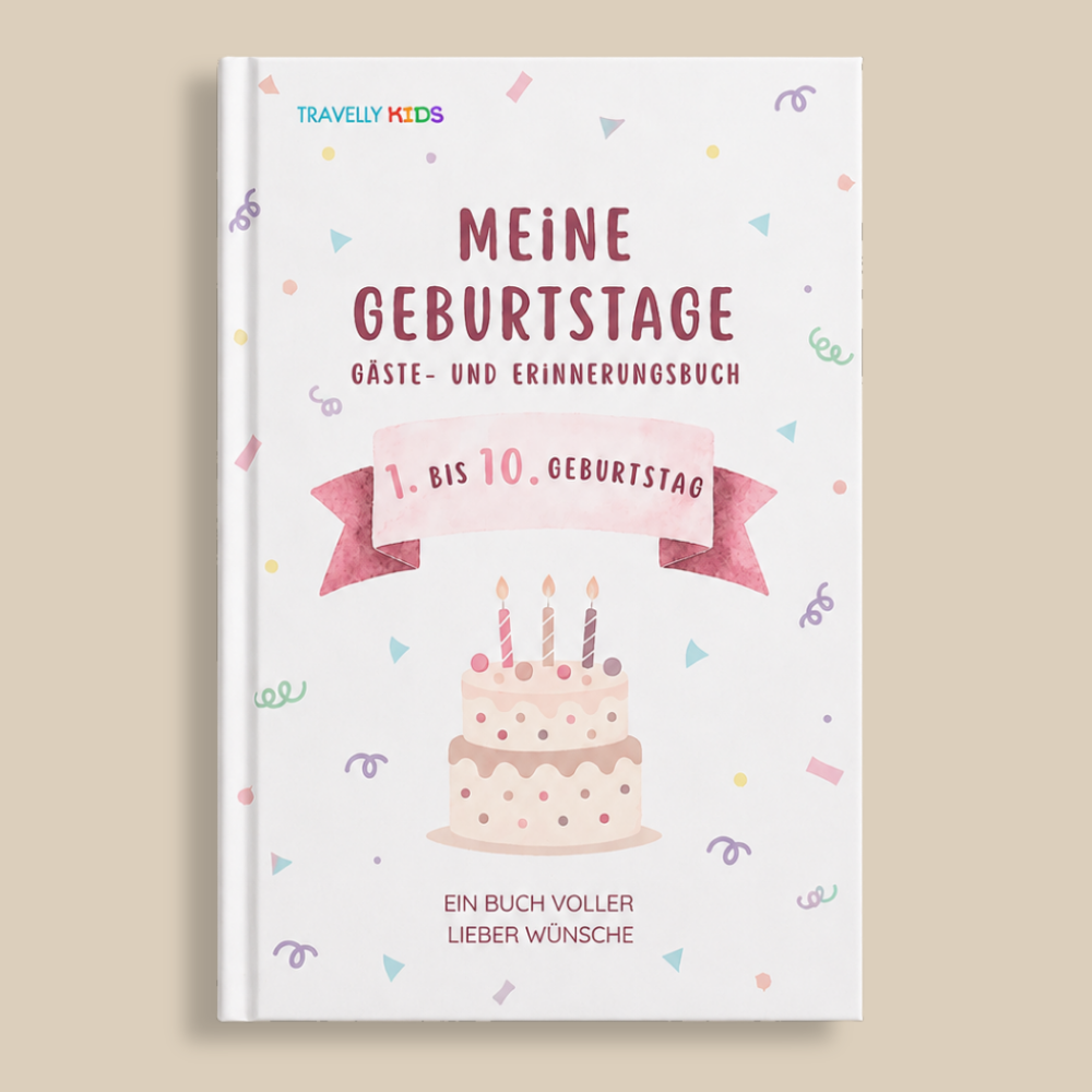 Gästebuch & Erinnerungsbuch – 10 Geburtstage, Rosa