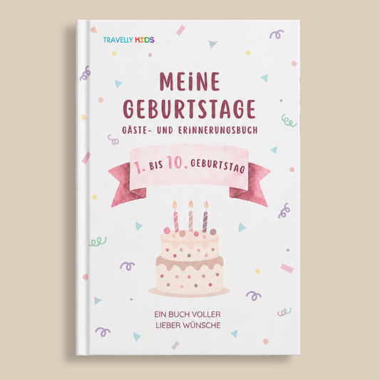 Gästebuch & Erinnerungsbuch – 10 Geburtstage, Rosa