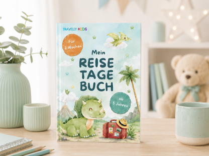 Reisetagebuch für Kinder - 2 Wochen- Dino Edition