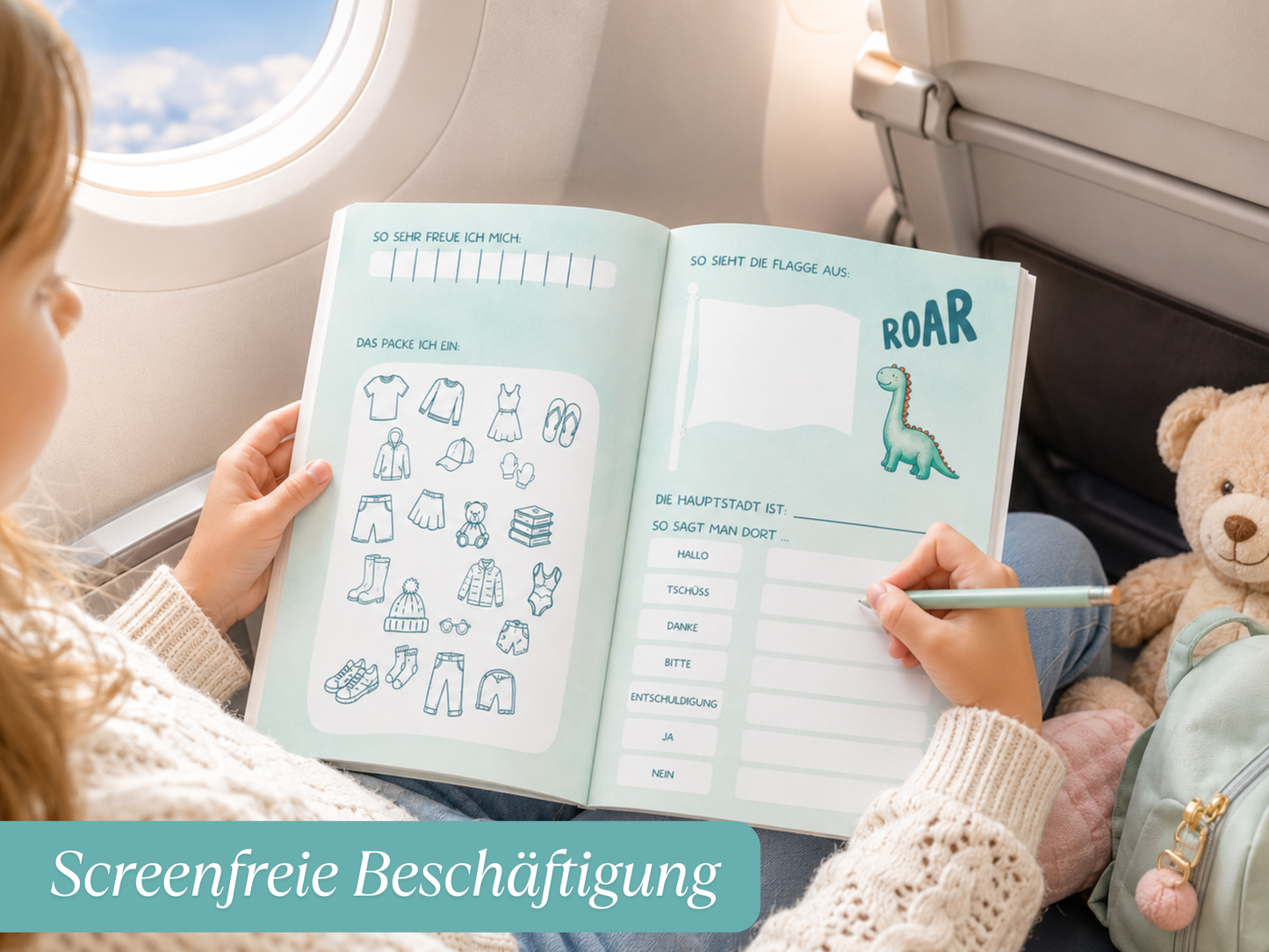 Reisetagebuch für Kinder - 2 Wochen- Dino Edition