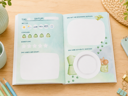 Reisetagebuch für Kinder - 2 Wochen- Dino Edition
