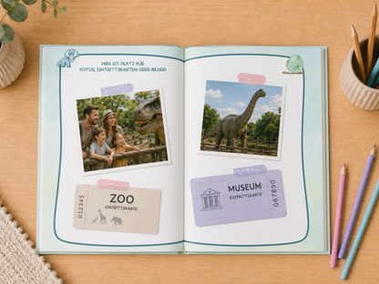 Reisetagebuch für Kinder - 2 Wochen- Dino Edition