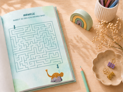 Reisetagebuch für Kinder - 2 Wochen- Dino Edition
