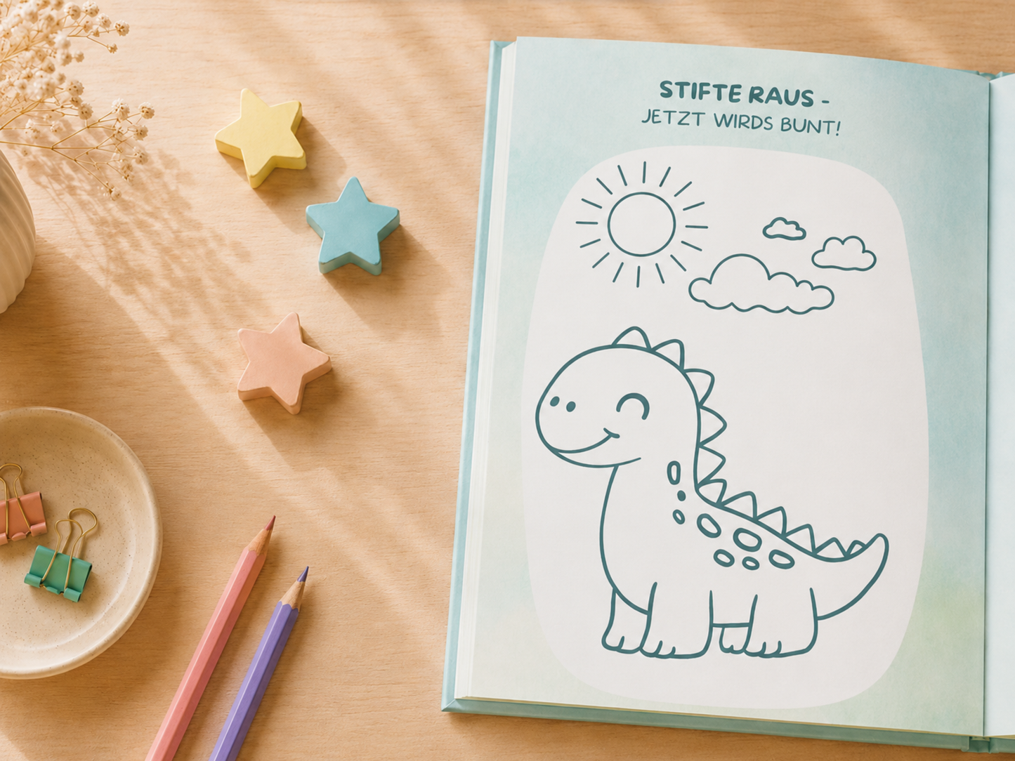 Reisetagebuch für Kinder - 2 Wochen- Dino Edition