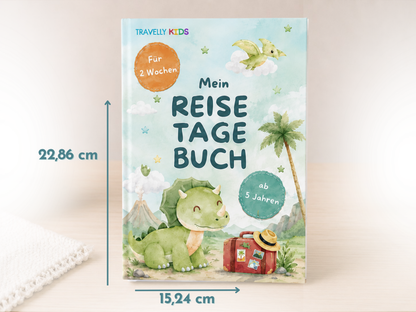 Reisetagebuch für Kinder - 2 Wochen- Dino Edition