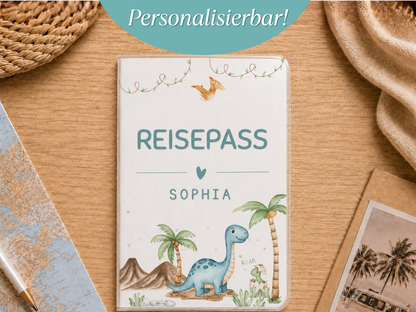 Personalisierte Reisepasshülle "Dino"
