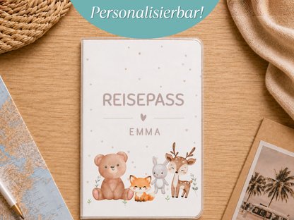 Personalisierte Reisepasshülle "Waldtiere"