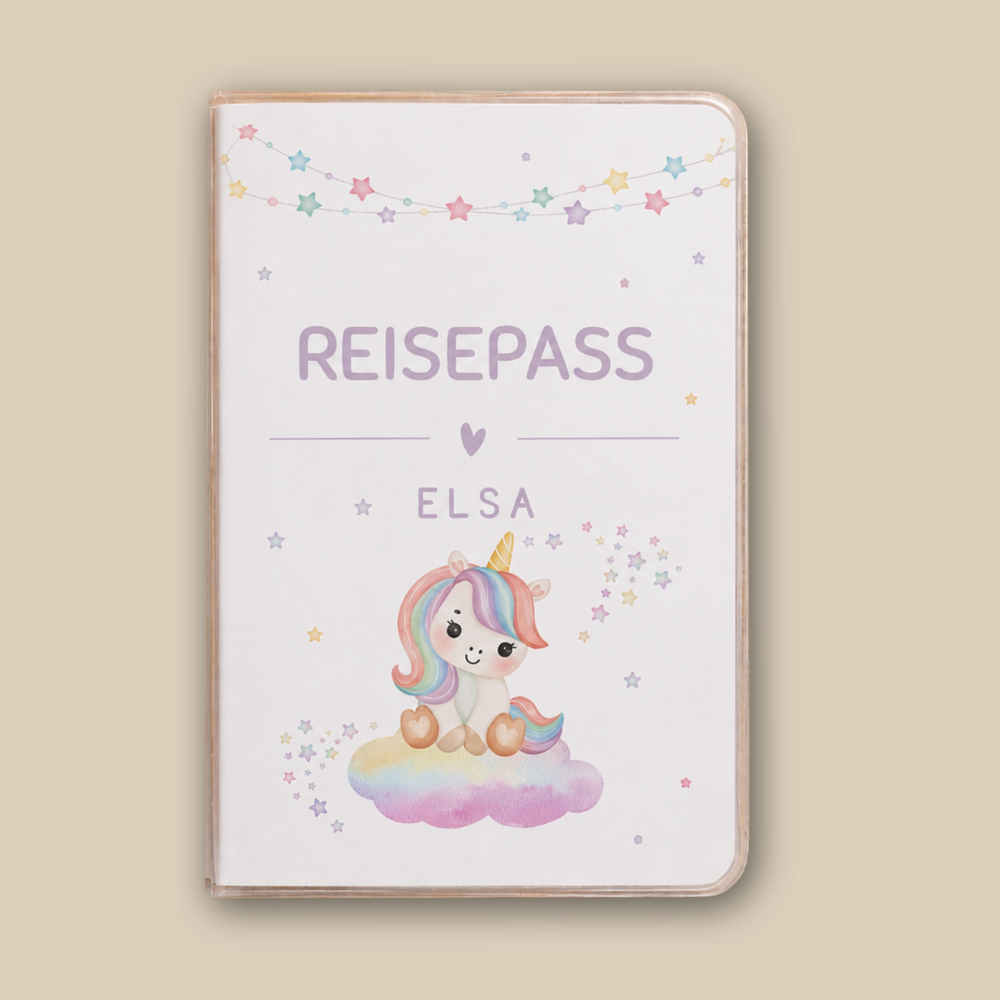 Personalisierte Reisepasshülle "Einhorn"