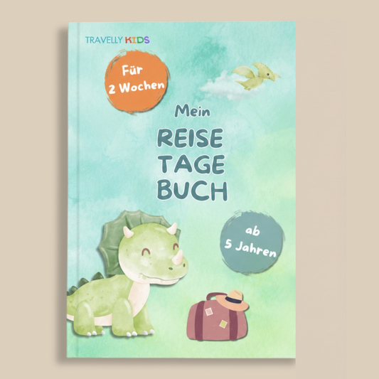 Reisetagebuch für Kinder - 2 Wochen- Dino Edition