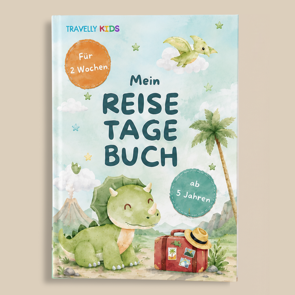 Reisetagebuch für Kinder - 2 Wochen- Dino Edition