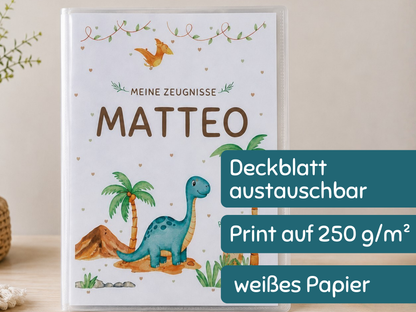 Personalisierte Zeugnismappe "Dino"