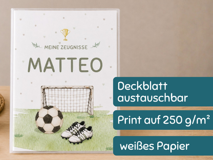 Personalisierte Zeugnismappe "Fußball"