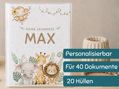 Personalisierte Zeugnismappe "Safari"