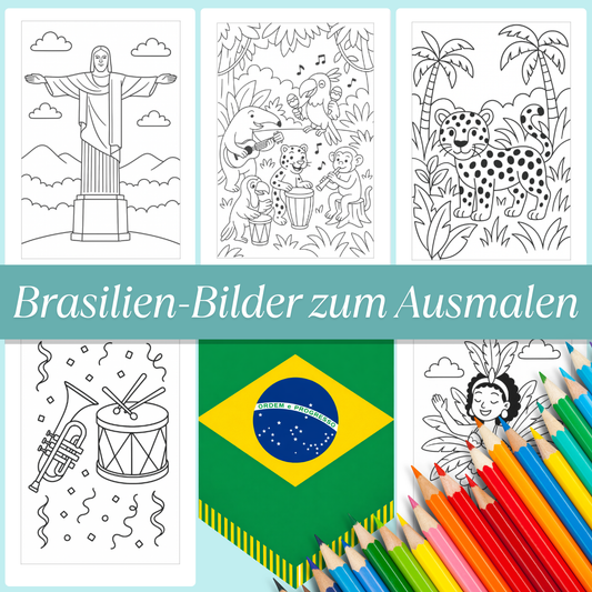 Brasilien Ausmalbilder für Kinder (PDF Download)
