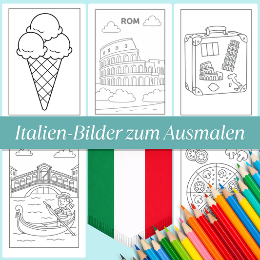 Italien Ausmalbilder für Kinder (PDF Download)